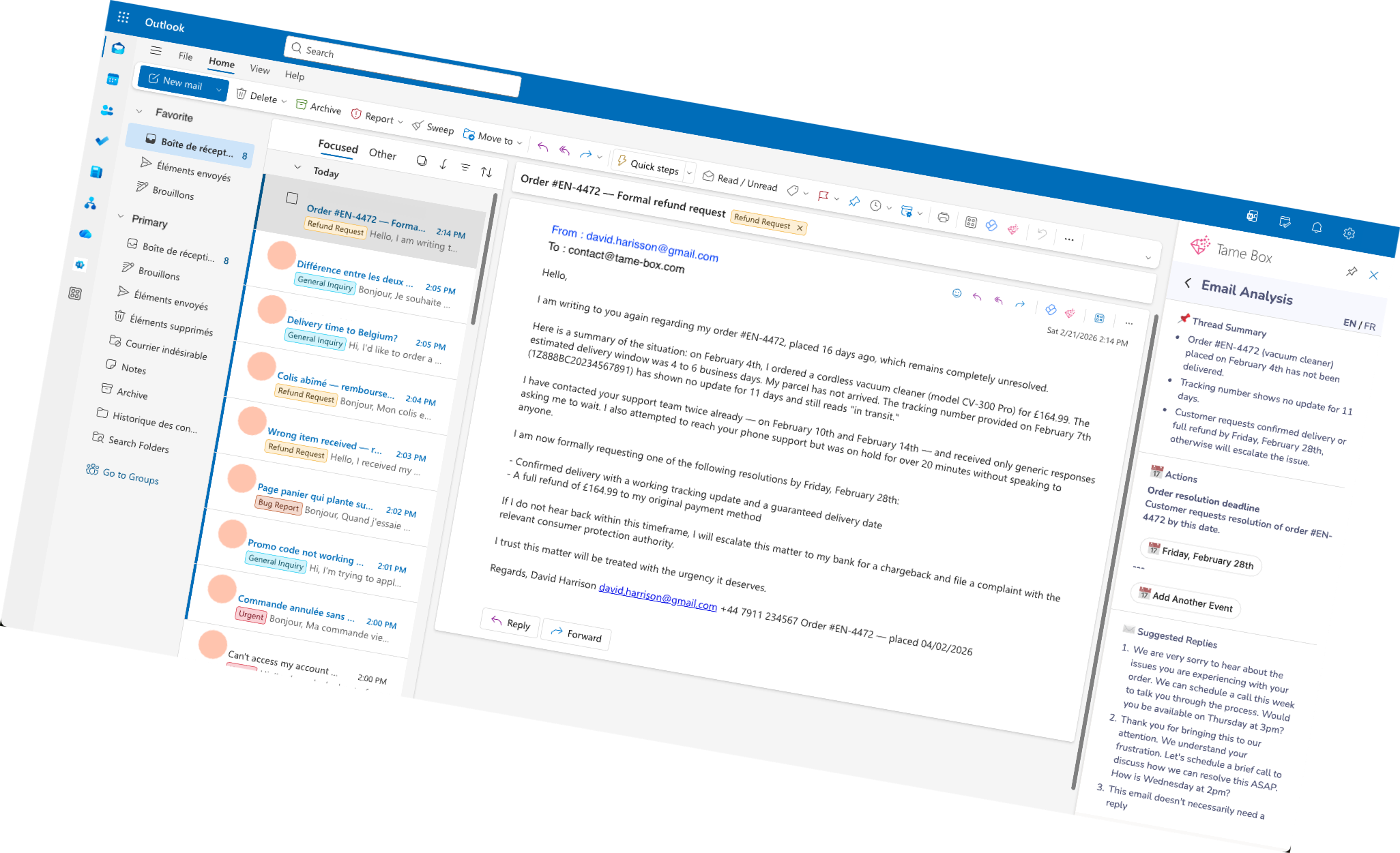 Extracted fields sidebar